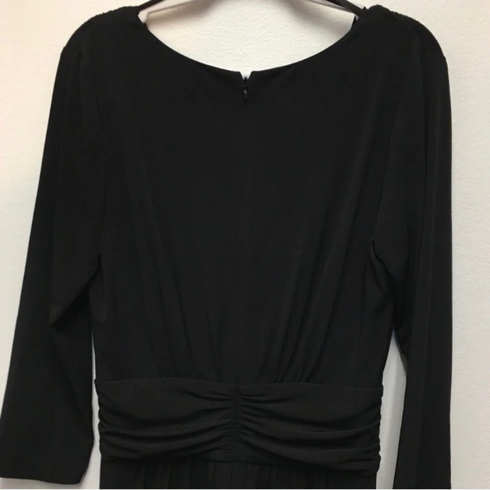 Eliza J Twist Front Wide Leg Stretch Jumpsuit 14 Black Formal Evening Party - Picture 12 of 14